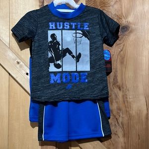 NWT Pro athletic performance 3PC. set Sz 12 mo tee shirt muscle shirt,short set